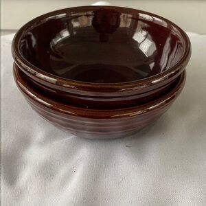 Marcrest Brown Clay Bowl Set of 2 Vintage